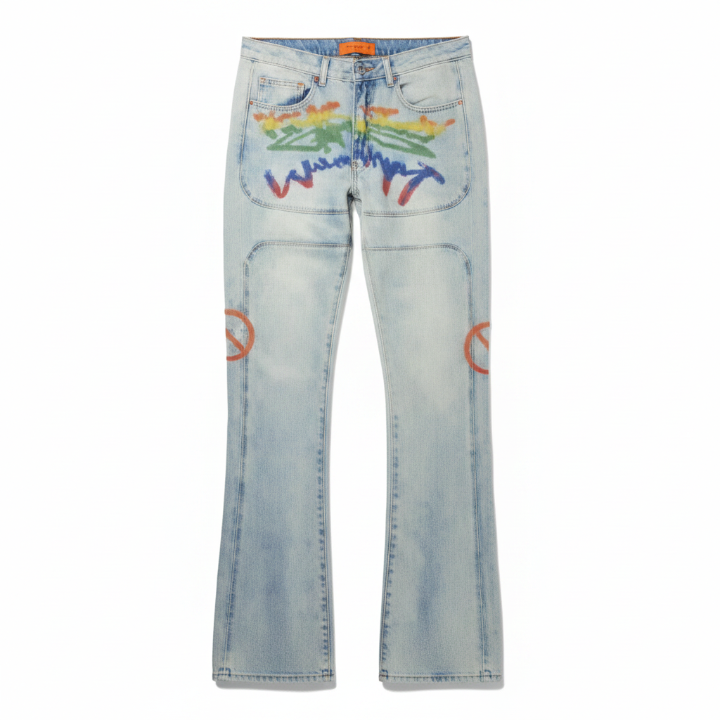 Ev Bravado Flared Embellished Denim Jeans