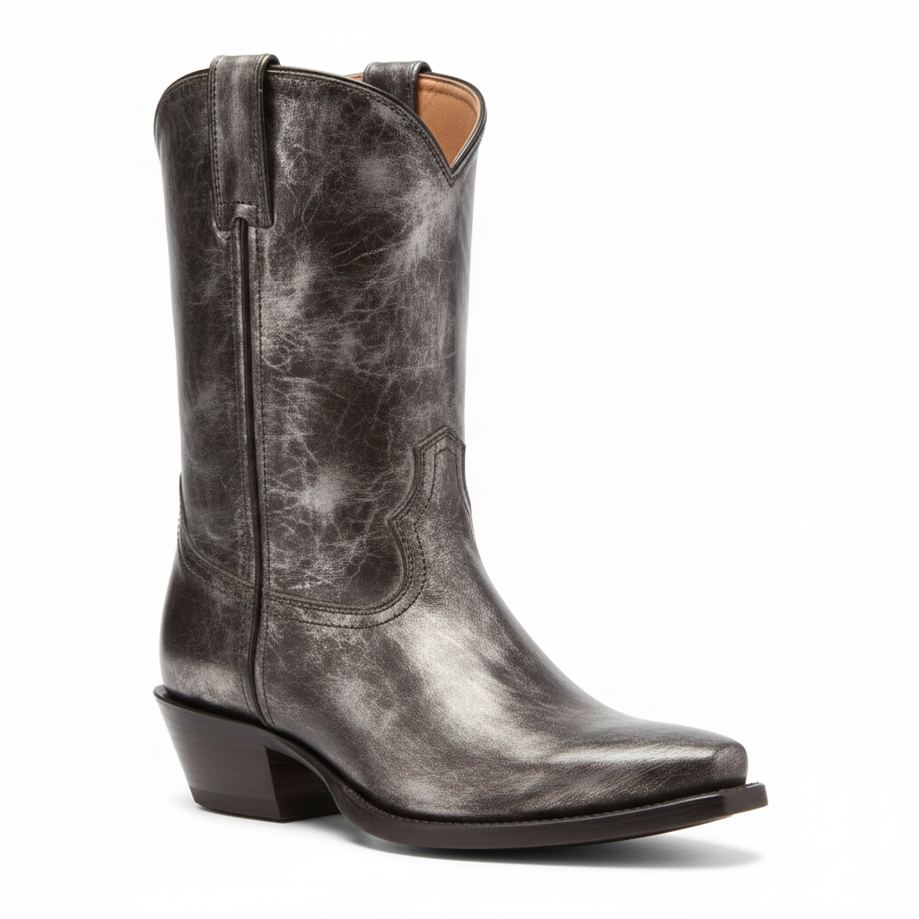 Sacha Metallic Leather Western Boot