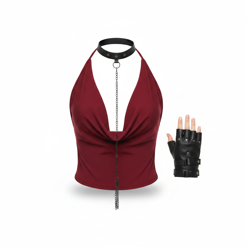 Crimson Chain Top