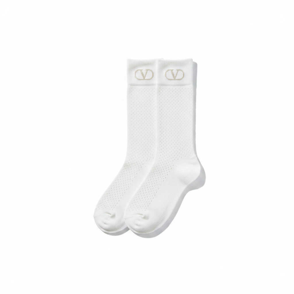 PERFORATED COTTON SOCKS WITH VLOGO