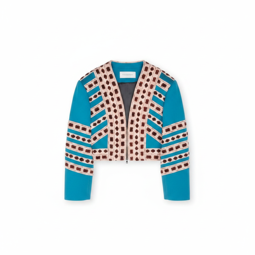 Embroidered cropped jacket