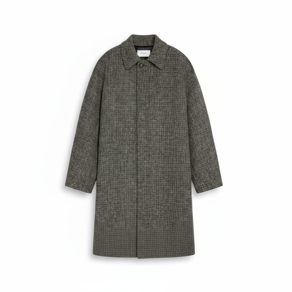 Mac Coat In Checked Wool Tweed