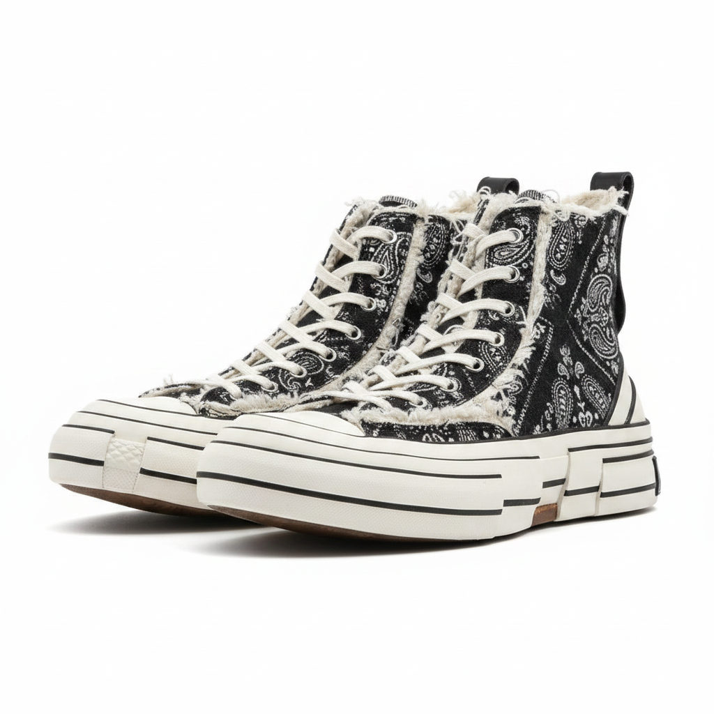 Bandana Print High-Top Sneakers