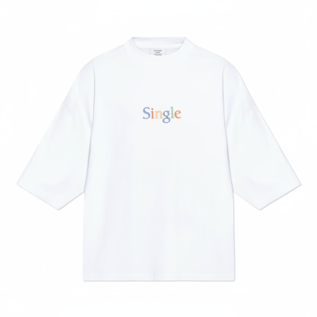 Single Oversized T-Shirt in White