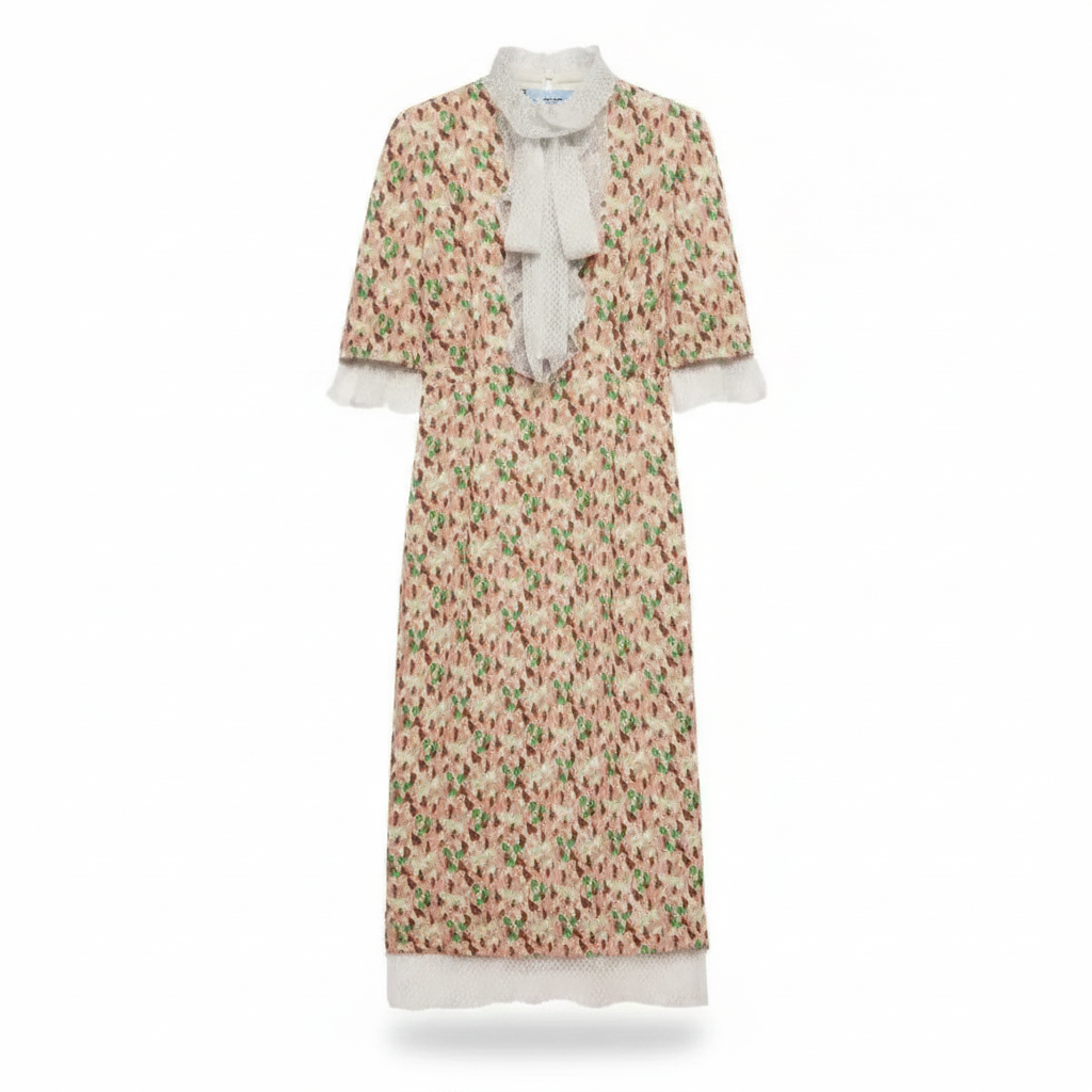 printed georgette midi dress